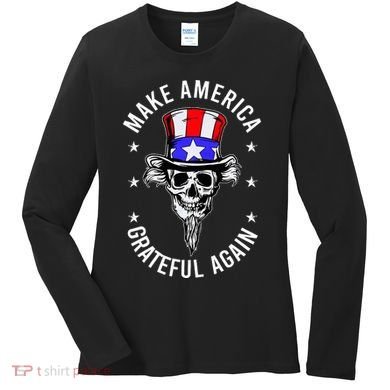 Vintage Design Uncle Sam Retro Make America Grateful Again Women's Long Sleeve Shirt