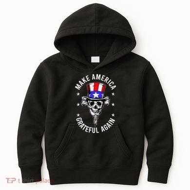 Vintage Design Uncle Sam Retro Make America Grateful Again Kids Hoodie