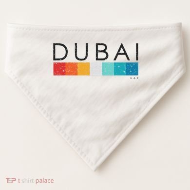 Vintage Dubai Uae Retro Design USA-Made Doggie Bandana