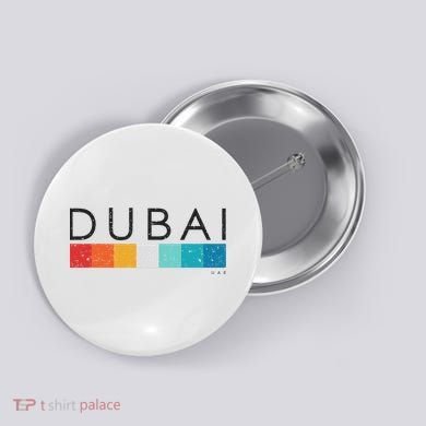 Vintage Dubai Uae Retro Design Button
