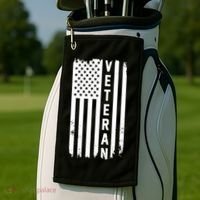 Veterans Day Us Flag Armed Forces Military Retired Gift Golf Towel thumb 2