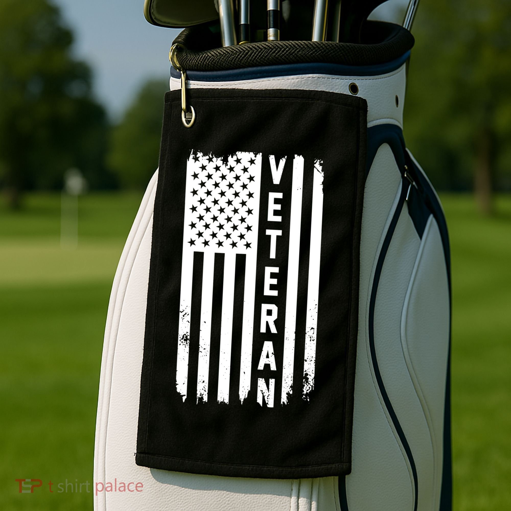Veterans Day Us Flag Armed Forces Military Retired Gift Golf Towel