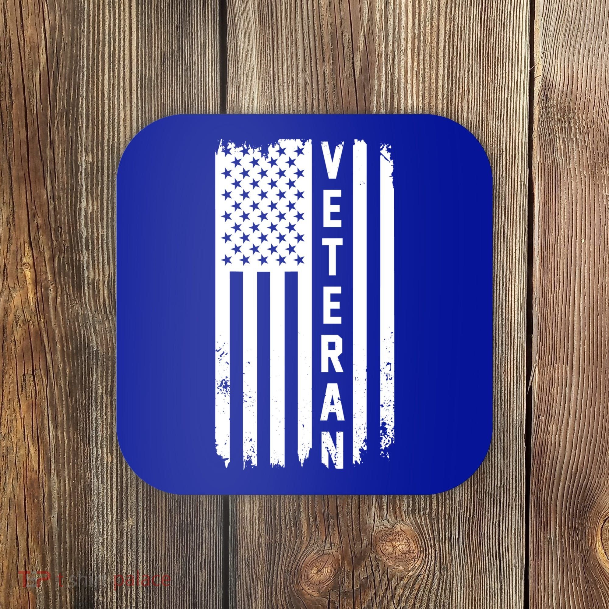 Veterans Day Us Flag Armed Forces Military Retired Gift Coaster