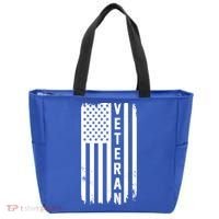 Veterans Day Us Flag Armed Forces Military Retired Gift Tote Bag thumb 0