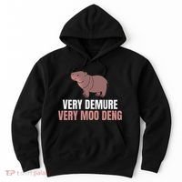 Very Demure Very Moo Deng Pygmy Baby Hippo Mu Deng Hoodie thumb 0