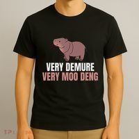 Very Demure Very Moo Deng Pygmy Baby Hippo Mu Deng T-Shirt thumb 3