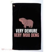 Very Demure Very Moo Deng Pygmy Baby Hippo Mu Deng Golf Towel thumb 0