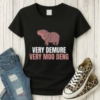 Very Demure Very Moo Deng Pygmy Baby Hippo Mu Deng Women's T-Shirt thumb 3
