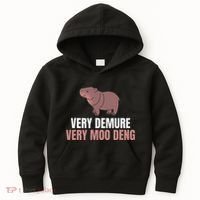 Very Demure Very Moo Deng Pygmy Baby Hippo Mu Deng Kids Hoodie thumb 0