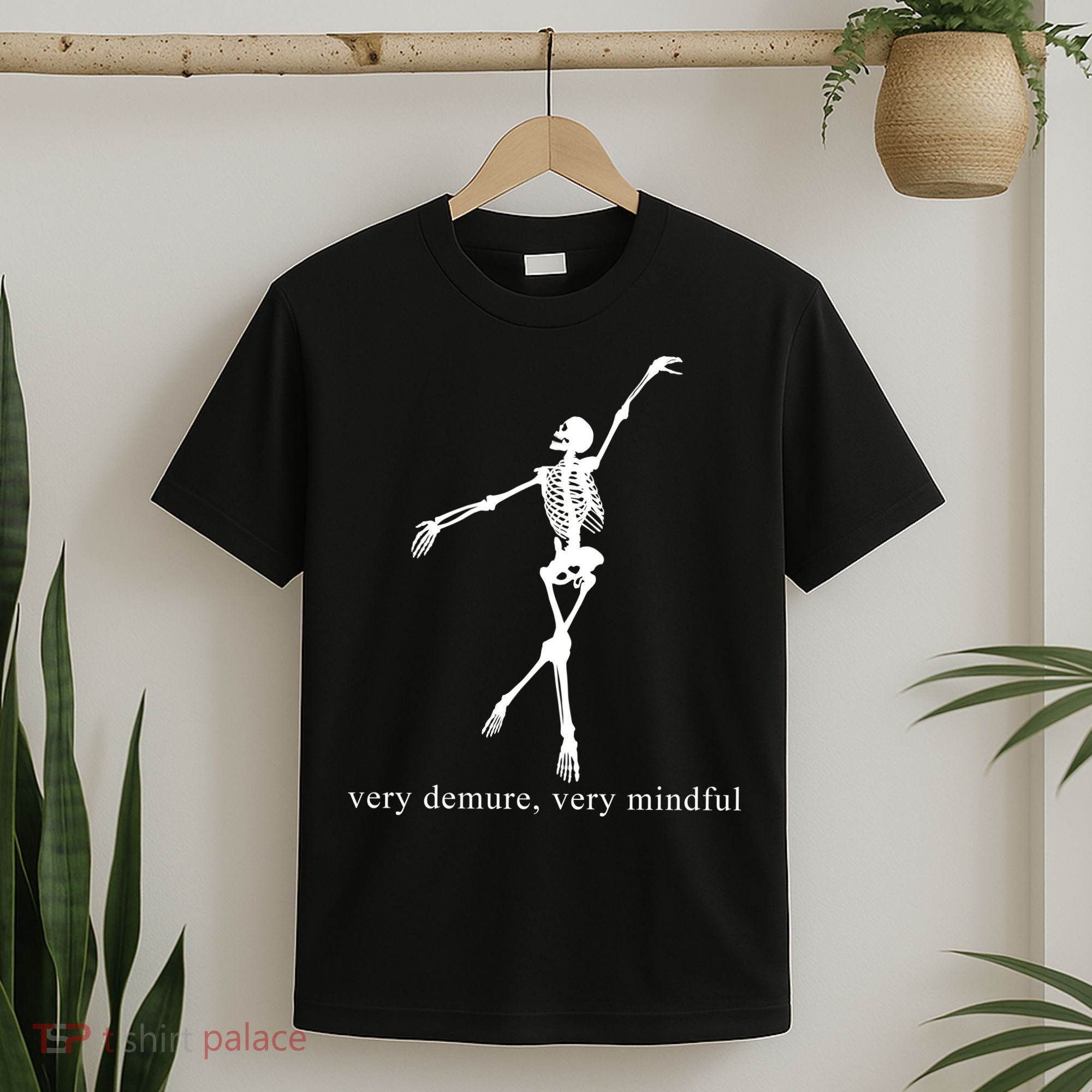 Very Demure Very Mindful Funny Skeleton T-Shirt