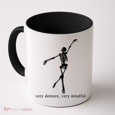 Very Demure Very Mindful Funny Skeleton Coffee Mug