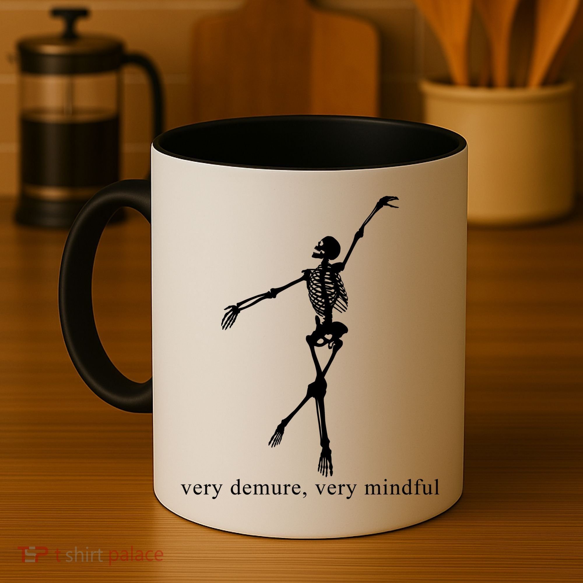 Very Demure Very Mindful Funny Skeleton Coffee Mug