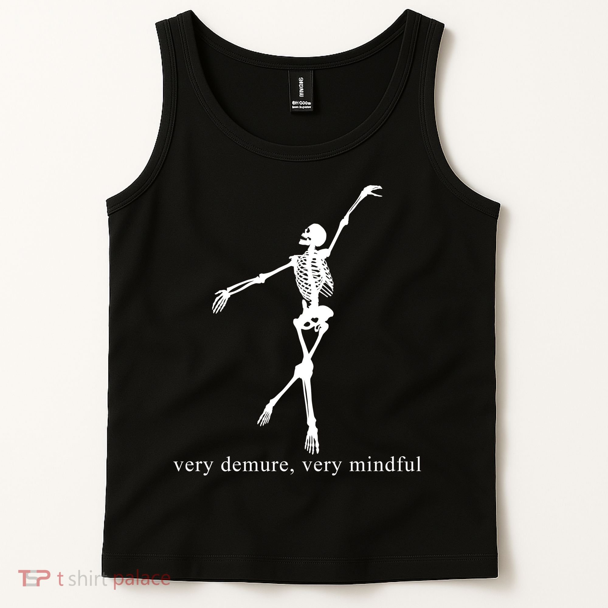 Very Demure Very Mindful Funny Skeleton Tank Top