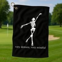 Very Demure Very Mindful Funny Skeleton Golf Towel thumb 1