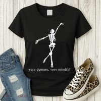 Very Demure Very Mindful Funny Skeleton Women's T-Shirt thumb 3