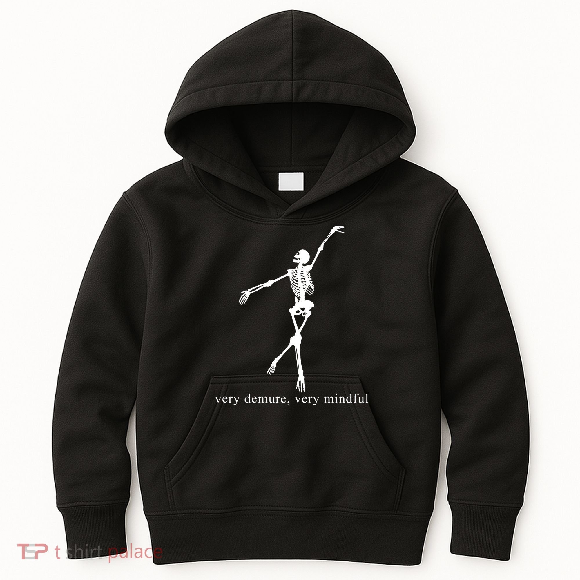 Very Demure Very Mindful Funny Skeleton Kids Hoodie