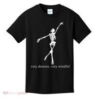 Very Demure Very Mindful Funny Skeleton Kids T-Shirt thumb 0