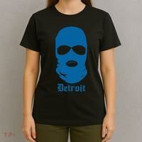 Vintage Detroit Villains Blue Ski Mask I Love Detroit T-Shirt thumb 4