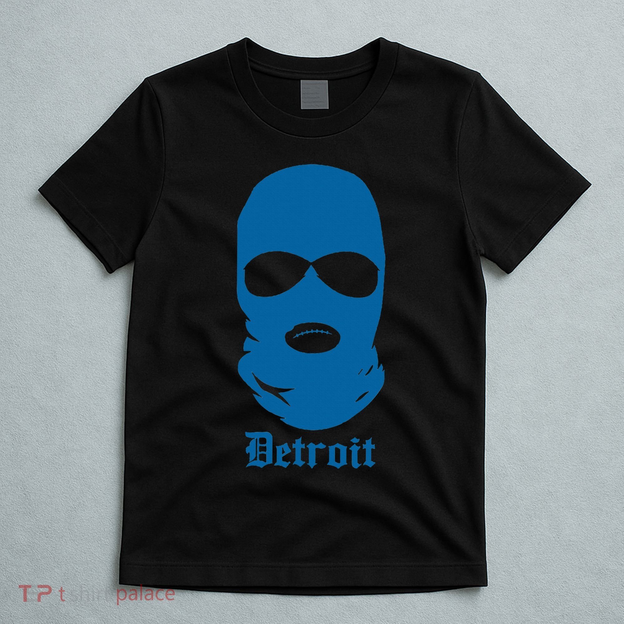 Vintage Detroit Villains Blue Ski Mask I Love Detroit T-Shirt