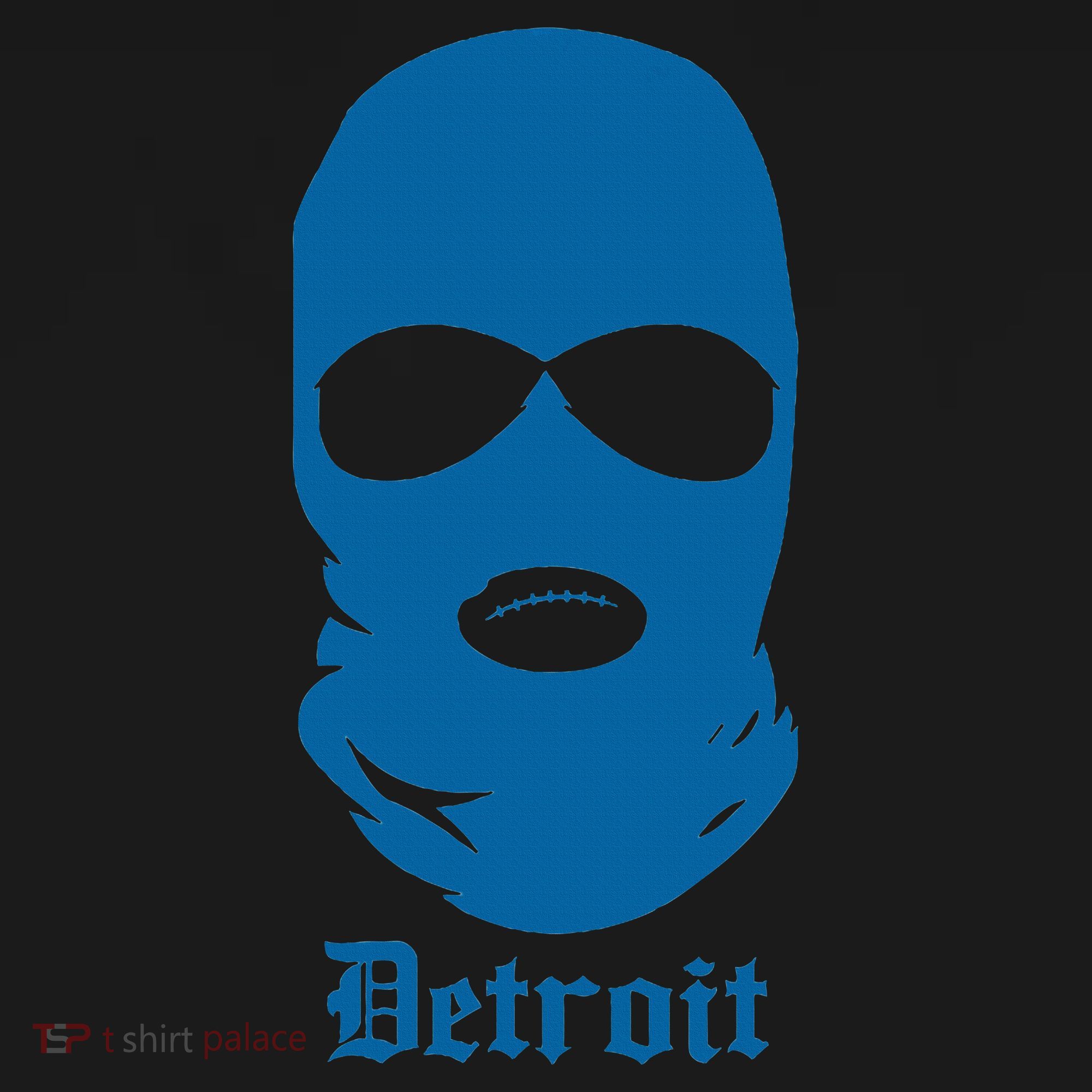 Vintage Detroit Villains Blue Ski Mask I Love Detroit T-Shirt
