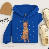 Vizsla Dog Xmas Lighting Reindeer Hat Vizsla Christmas Gift Hoodie thumb 4