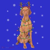 Vizsla Dog Xmas Lighting Reindeer Hat Vizsla Christmas Gift Mousepad thumb 1
