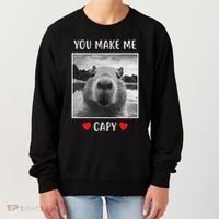 Valentines Day You Make Me Capy Funny Capybara Women's Sweatshirt thumb 0