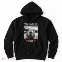Valentines Day You Make Me Capy Funny Capybara Hoodie thumb 0