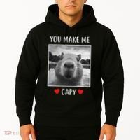 Valentines Day You Make Me Capy Funny Capybara Hoodie thumb 2