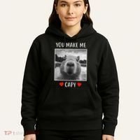 Valentines Day You Make Me Capy Funny Capybara Hoodie thumb 5