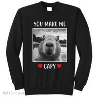 Valentines Day You Make Me Capy Funny Capybara Sweatshirt thumb 0