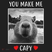 Valentines Day You Make Me Capy Funny Capybara Beanie thumb 2