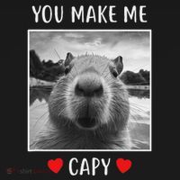 Valentines Day You Make Me Capy Funny Capybara Women's Hoodie thumb 2