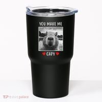 Valentines Day You Make Me Capy Funny Capybara Tumbler thumb 0