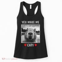 Valentines Day You Make Me Capy Funny Capybara Women's Tank Top thumb 0