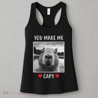 Valentines Day You Make Me Capy Funny Capybara Women's Tank Top thumb 3