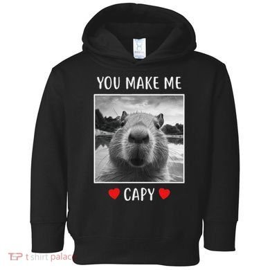 Valentines Day You Make Me Capy Funny Capybara Toddler Hoodie