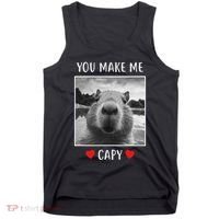 Valentines Day You Make Me Capy Funny Capybara Tank Top thumb 0