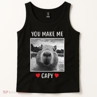 Valentines Day You Make Me Capy Funny Capybara Tank Top thumb 2