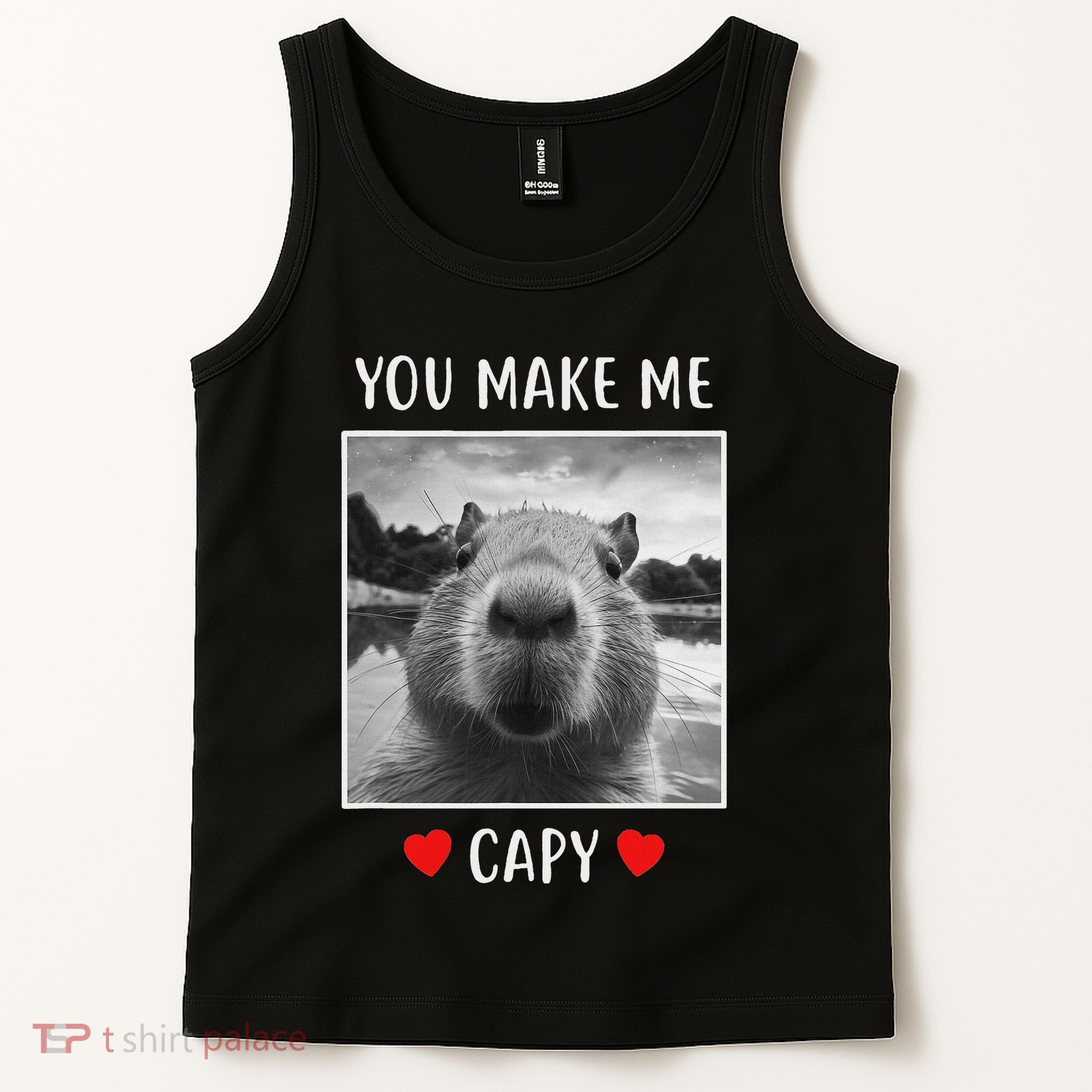 Valentines Day You Make Me Capy Funny Capybara Tank Top