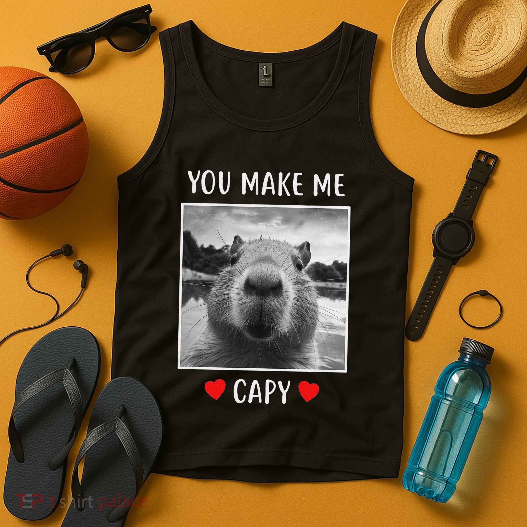 Valentines Day You Make Me Capy Funny Capybara Tank Top
