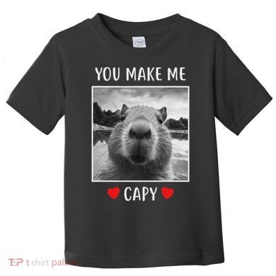 Valentines Day You Make Me Capy Funny Capybara Toddler T-Shirt