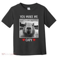 Valentines Day You Make Me Capy Funny Capybara Toddler T-Shirt thumb 0