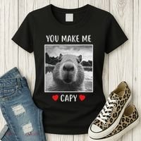 Valentines Day You Make Me Capy Funny Capybara Women's T-Shirt thumb 3