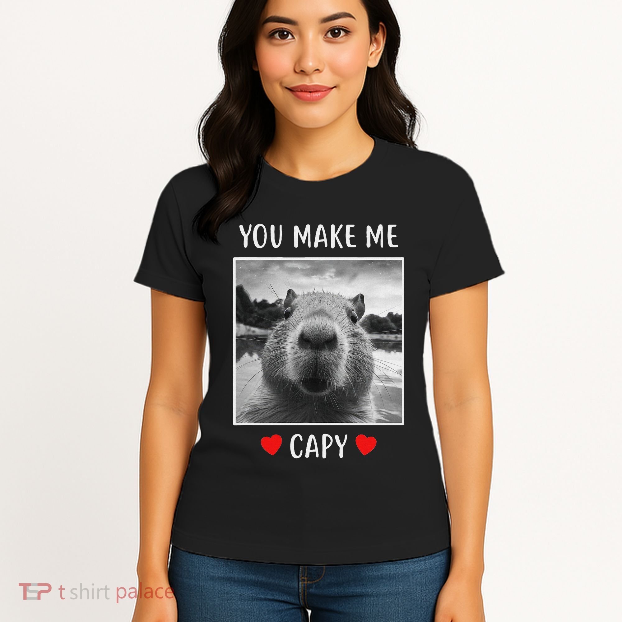 Valentines Day You Make Me Capy Funny Capybara Women's T-Shirt