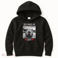 Valentines Day You Make Me Capy Funny Capybara Kids Hoodie thumb 0