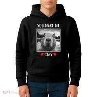 Valentines Day You Make Me Capy Funny Capybara Kids Hoodie thumb 4