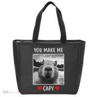 Valentines Day You Make Me Capy Funny Capybara Tote Bag thumb 0