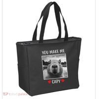 Valentines Day You Make Me Capy Funny Capybara Tote Bag thumb 2