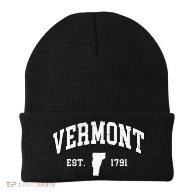 Vermont Est 1791 Distressed Worn Design Classic Beanie